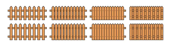 stock vector Colored outline fence in flat style vector illustration isolated on white