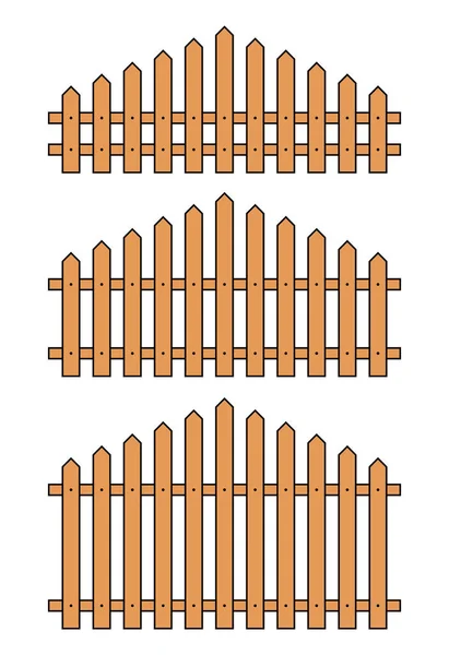 Colored Outline Fence Flat Style Vector Illustration Isolated White — Stock Vector