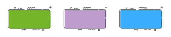 Кольоровий Лінійний Банер Плоскому Стилі Векторні Ілюстрації Набір Рекламних Абстрактних — стоковий вектор
