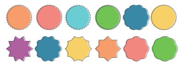 Düz biçim vektör illüstrasyonunda renkli yuvarlak pankart beyaz üzerine izole edildi