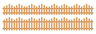 Düz stil vektör illüstrasyonunda ahşap çit beyaz üzerine izole