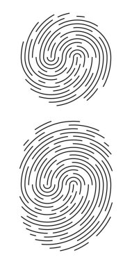 Fingerprint identification symbol icon set in flat style. Security authentication. Vector illustration isolated on white