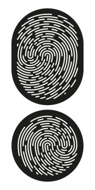 Fingerprint identification symbol icon set in flat style. Security authentication. Vector illustration isolated on white