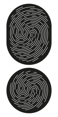 Fingerprint identification symbol icon set in flat style. Security authentication. Vector illustration isolated on white