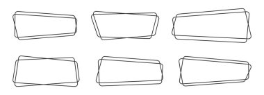 Düz biçim vektör illüstrasyonundaki Geometrik çizgi pankartları beyaz üzerine izole edildi