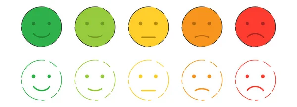 Emoji Peringkat Umpan Balik Koleksi Vektor Ulasan Pelanggan - Stok Vektor