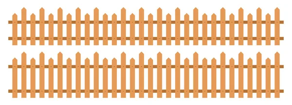 在白色上孤立的平面矢量图上的Ooden栅栏 — 图库矢量图片