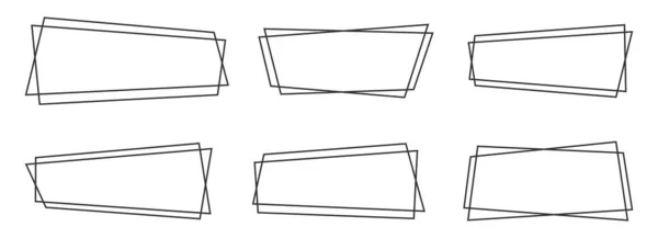 Geometrikus Vonal Bannerek Lapos Stílusú Vektor Illusztráció Elszigetelt Fehér — Stock Vector