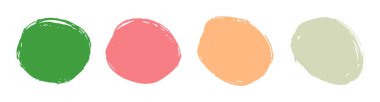 Hand drawn colored watercolor round spots and stains vector illustration