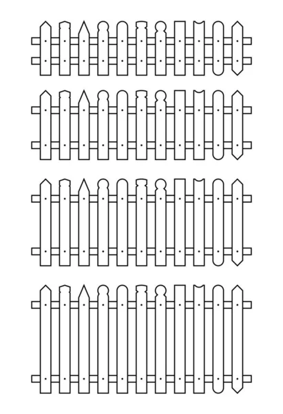 Outline Fence Flat Style Vector Illustration Isolated White — Stock Vector