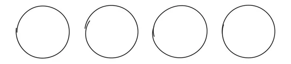 Handgezeichnet Kreis Hervorhebung Vektor Set Isoliert Auf Weiß — Stockvektor