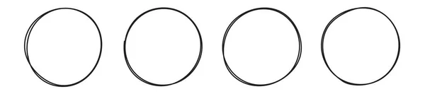 手绘圆圈突出白色孤立的矢量集 — 图库矢量图片