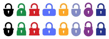 Opened and closed padlock icon in flat style. Lock vector illustration. Security check sign