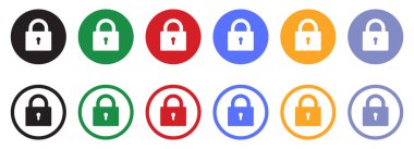 Opened and closed padlock icon in flat style. Lock vector illustration. Security check sign