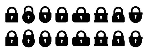 Opened Closed Padlock Icon Flat Style Lock Vector Illustration Security — Stockvektor