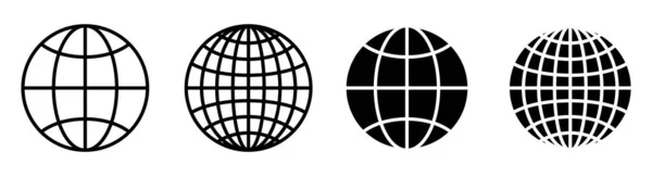 Набор Значков Планеты Земля Векторная Иллюстрация Формы Глобуса — стоковый вектор