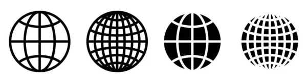 Набор Значков Планеты Земля Векторная Иллюстрация Формы Глобуса — стоковый вектор