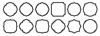 Beyaz üzerinde izole edilmiş vintage çerçeveler ve etiketler vektör illüstrasyonları kümesi