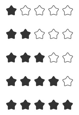 Yıldız değerlendirmesi sıfırdan beşe kadar. Müşteri geribildirimi