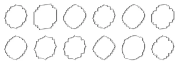 Ensemble Cadres Étiquettes Vintage Illustration Vectorielle Isolée Sur Blanc — Image vectorielle