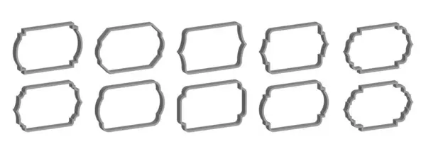 一组3D老式帧和标签矢量图形 在白色上隔离 — 图库矢量图片