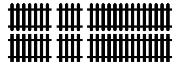 一套平板结构的篱笆剪影10 — 图库矢量图片