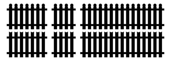 一套平板结构的围栏剪影12 — 图库矢量图片
