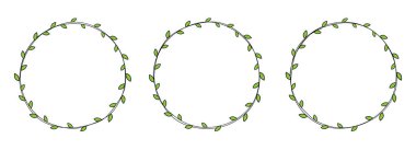 Hand drawn circle frame decoration element with leaves clip art