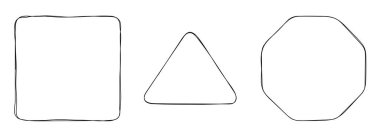 Hand drawn geometrical line frame