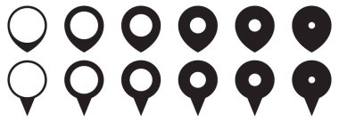 Map location pin icon set vector illustration