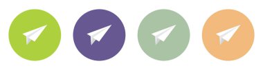 Paper plane icon collection vector illustration isolated on white