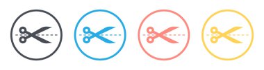 Scissors icon in flat style vector illustration collection
