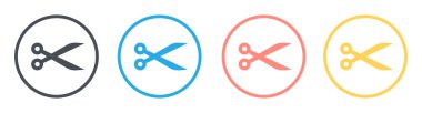 Scissors icon in flat style vector illustration collection