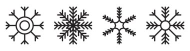 Snowflake icon collection vector illustration isolated on white