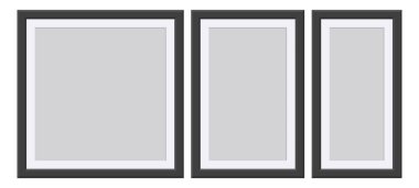 Black picture frame vector illustration isolated on white