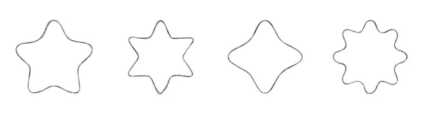 Handritad Linje Stjärna Banner — Stock vektor