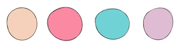Hand Gezeichnet Farbige Runde Blob Vektor Illustration Set — Stockvektor