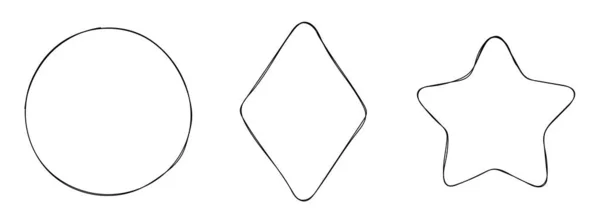 Hand Drawn Geometrical Line Frame — Stock Vector