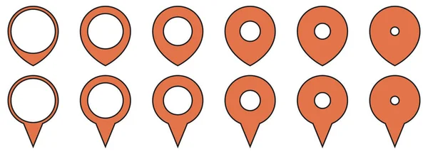 Map Location Pin Icon Set Vector Illustration — Stock Vector