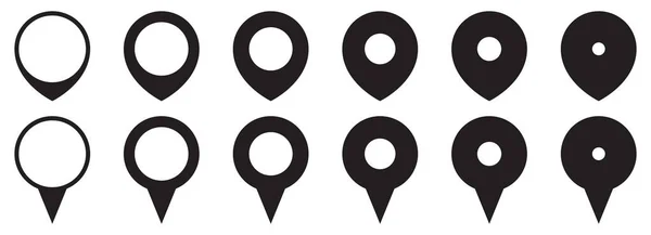 Karte Standort Pin Symbol Setzen Vektor Illustration — Stockvektor