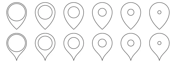 Mappa Posizione Pin Icona Set Vettoriale Illustrazione — Vettoriale Stock
