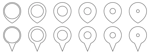 Map Location Pin Icon Set Vector Illustration — Stockvector