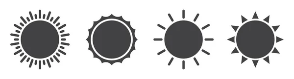 Sun Icon Collection Vector Illustration Isolated White — Stock Vector