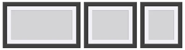 Cuadro Negro Marco Vector Ilustración Aislado Blanco — Archivo Imágenes Vectoriales