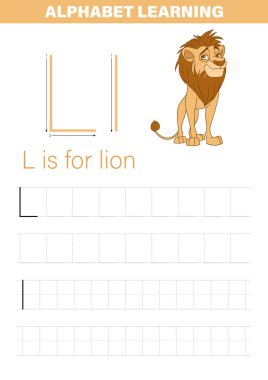 Bu canlı çalışma kâğıdı çocukların alfabeyi öğrenmelerine yardımcı oluyor. Çizgi film aslanıyla 'L' yi ilişkilendirerek. Belgede el yazısı becerilerini geliştirmek için harf izleme faaliyetleri yer alıyor. Kurulum erken okuma yazmayı teşvik ediyor..