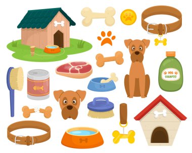 Köpek koleksiyonu klip tasarımı illüstrasyonu