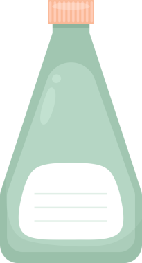 Etiket klip tasarımı illüstrasyonlu şişe