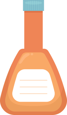 Etiket klip tasarımı illüstrasyonlu şişe