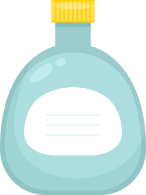 Etiket klip tasarımı illüstrasyonlu şişe