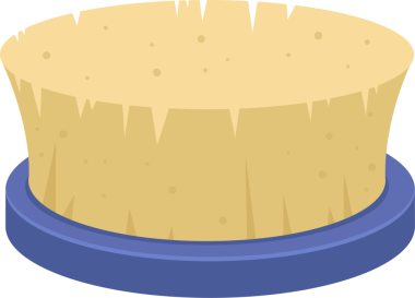 Bu resim kaba desenli bir çizgi film tarzı bronzlaşmış fırçayı gösteriyor. Taban mavidir ve tasarımı basittir, koyu siyah bir zemine karşı. Genel görüntü, temiz ve grafik bir illüstrasyon sunar..